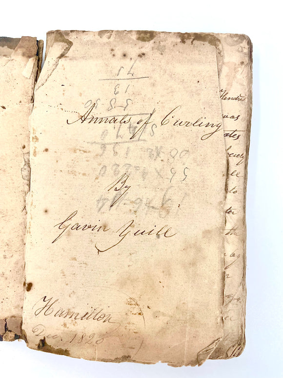 1820 MANUSCRIPT HANDWRITTEN JOURNAL: Annals of Curling Documenting the Early History of the Hamilton [Scotland] Curling Club Complete with Club Song - RARE EARLY RELIC OF THE ROARING GAME