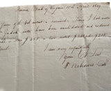 1829 Handwritten Manuscript Letter From Virginia Bank Cashier to a Prominent New York Merchant Regarding Debts of His Bankrupt Former Business Partner