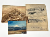 c1904 ARCHIVE OF HAND DRAWN WATER-COLOR ART WITH HANDWRITTEN MANUSCRIPT NOTES BY FAMED TRAVEL AUTHOR AND ARTIST OF INCA RUINS AND PERUVIAN VIEWS