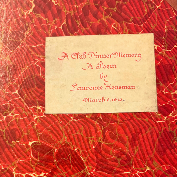 1916 Unpublished Autograph Poem Handwritten and Delivered by Laurence Housman in New York: A Queer English Writer and Suffragist’s Wartime Appeal for Peace, Equality, and the Moral Renewal of the New World