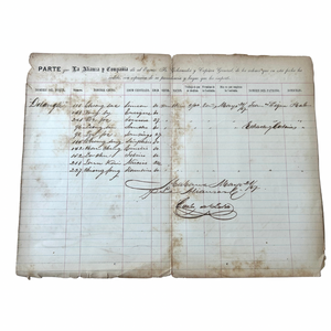 1867 Chinese Coolie Arrival Manifest for Passengers of the French Vessel Delangle’s Voyage from Macau to Havana