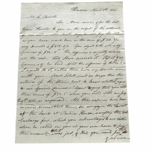 1820 Letter by a Prominent Maine Surgeon Living in Cuba, Referencing Bahia Honda Lawsuit, Daniel Botefeur and More
