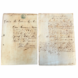 1866 Pair of Havana Government Manuscripts Authorizing and Publicizing the Chinese Coolie Voyage of the Spanish Frigate Burdeos y Habana 2, Chartered by Hermanos y Watson