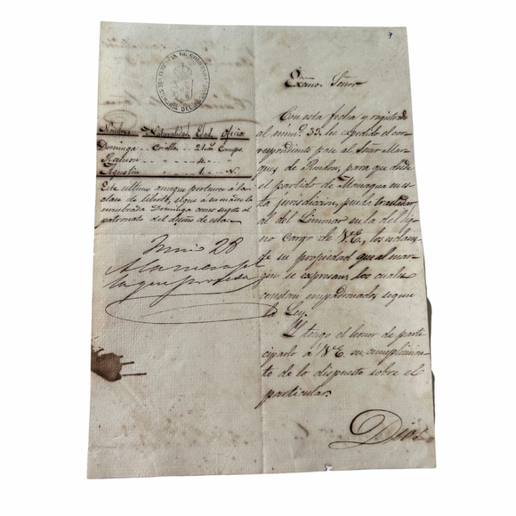 1872 Cuban Government Letter Describing Transfer of African Slaves from Managua to Limonar