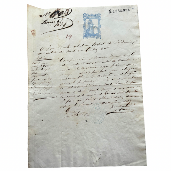 1874 Matanzas, Cuba Travel Pass (Salvoconducto) for a Free Man of Color Illustrating Colonial Racial Surveillance