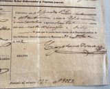 1852 Matanzas Early Cuban Internal Passport (Colonial Travel Permit) for Tailor Alejandro Eliseo Santana, Signed by Cayetano Fornell