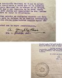 1954 Signed, Stamped Letter from Asociación Nacional “Hijas de Libertadores” in Havana to Consejo de Veteranos