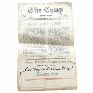 1940 Remarkable World War 2 Original Hutchinson Internment Artist’s Camp (P Camp) “The Camp” Newsletter No. 5