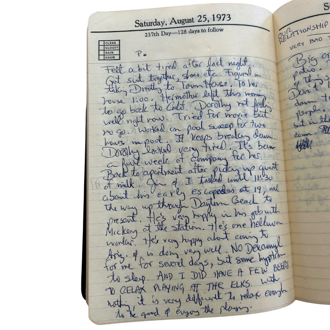 1973 Fascinating Diary of an Arizona Musician Openly Struggling with D ...