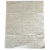 1840 Manuscript Letter from the Wife of a Maine Sea Captain Sailing on the Solomon Saltus Discussing the Voyage and Business Back Home