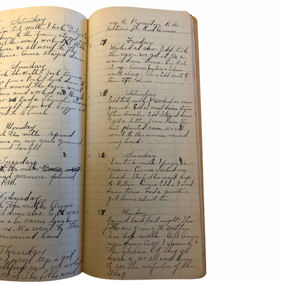 1916-1918 Unique Delaware County, NY Manuscript Auto Shop Ledger and Personal Diary of a Young Colchester Man Who Would Become an Elected Official in Laurens