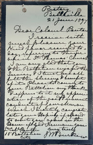 1897 Autographed Letter of Thanks from Rev. Canon J.W. Burke, Rector of St. Thomas’ Church