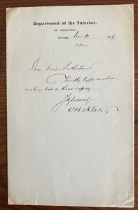 1909 Department of the Interior Office Memo Written and Signed by Otto Julius Klotz