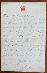 C.1910 Canadian Liberal Politician Sydney Fisher Autographed Letter