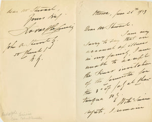1913 Handwritten Letter to John A. Stewart from Canadian Solicitor General Rodolphe Lemieux