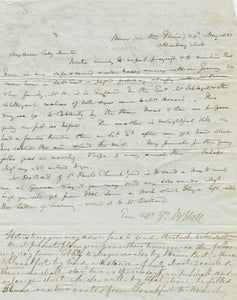 1833 Basil Hall Manuscript Letter to His Wife's Mother, Lady Hunter with Addition by Margaret Hall