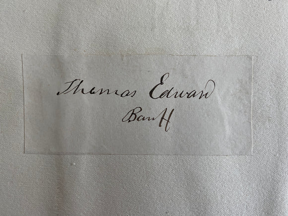 19th century Manuscript Signature of the Scottish Naturalist Thomas Edward