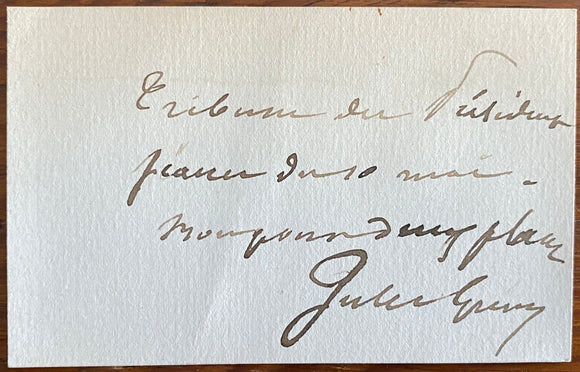 19th Century Manuscript Signature of the Former President of France, Jules Grévy