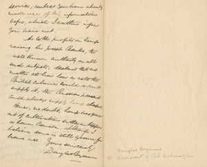 1900 Letter About Hemp Production and Sir Joseph Banks from Canadian Politician Douglas Brymner