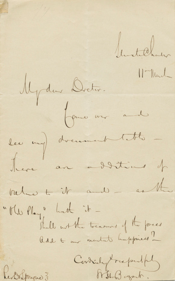 1850 Manuscript Letter by New York Journalist and Legislator, William Henry Bogart