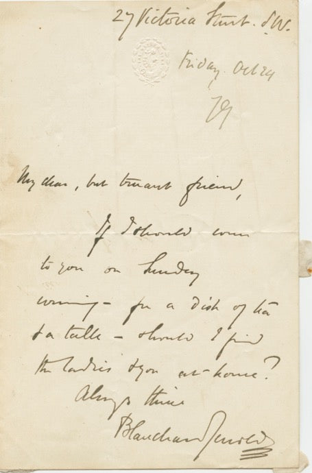 1879 Manuscript Letter to a 