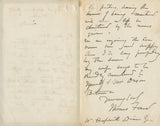 1863 Fascinating Manuscript Letter from Scottish Painter Thomas Faed to British Historian William Hepworth Dixon