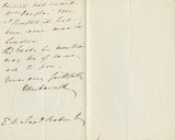 1863 Manuscript Letter from Edward Law, 1st Earl of Ellenborough to Thomas Barwick Lloyd Baker