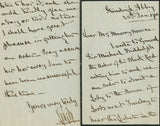 1900 Two Handwritten and Signed Letters Connected to William Leigh, 2nd Baron Leigh of Stoneleigh Abbey