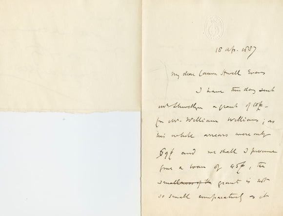 1887 Manuscript Letter About Essex by Conservative British Politician, Stanley Leighton
