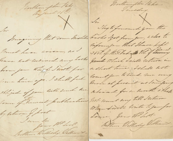 19th Century Manuscript Letters from Major Arthur Wellesley Williams, Once Captain of the 12 Regiment of Light Dragoons