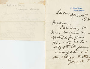 1868 Manuscript Letter Regarding St. James Magazine Publication by Victorian-Era Writer Charlotte Riddell