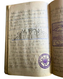 1929 - 1936 EXTREMELY DETAILED HANDWRITTEN MANUSCRIPT JOURNAL OF A BUSY AUSTRIAN ALPINE MOUNTAIN CLIMBER - HUNDREDS OF CANCELLATION STAMPS
