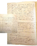 c.1860 Dramatic Letter from Dragoon Captain Léonce de Rochefort to French Author Aimé Giron on a Love Triangle, Sword Duel & Radish-Cart Disaster