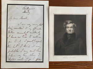 C.1830 Personal Letter and Portrait from “The Genialist Radical” Politician and Writer Chas Buller to French Musician Auguste Morel