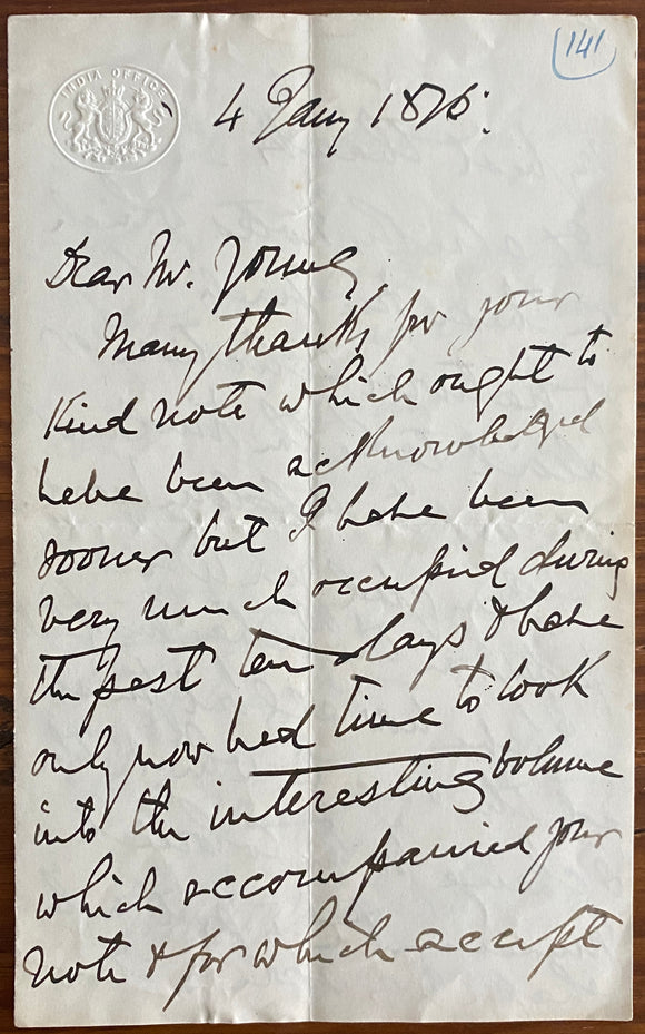 Collection of Correspondence to Sir Frederick Young, a Knight Commander of the Most Distinguished Order of St. Michael and St. George (KCMG), and Well Traveled Imperialist