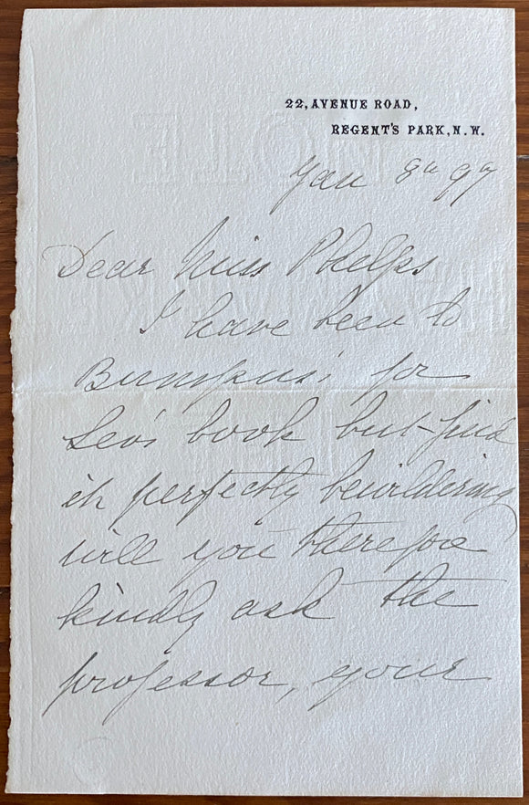 1897 Holograph Two Page Letter From Lucy Geneviève Teresa Ward, Countess de Guerbel to a Miss Phelps