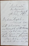 1897 Holograph Letter From Prominent British Organ Musician Alfred James Eyre