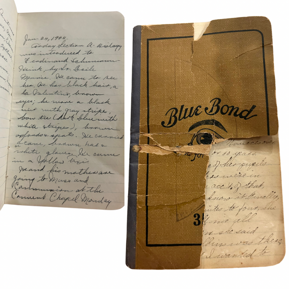1923-24 Diary of an Observant San Francisco Teen Insightfully Discussing Her Personal Life, the Arts, Local and World Events