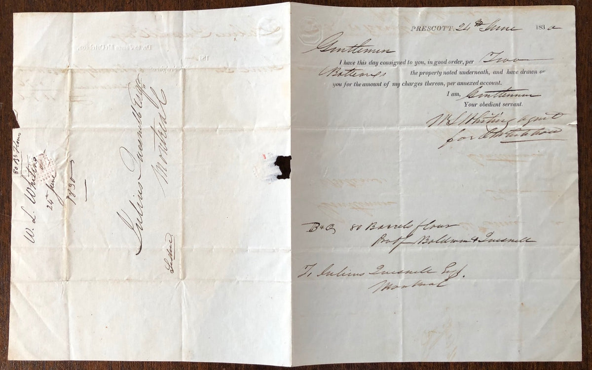 1830 Canadian Cargo Contract Between an Early Fur Trade Voyageur and W ...