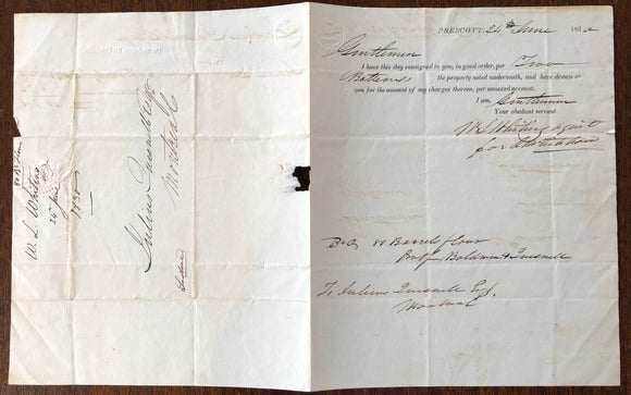 1830 Canadian Cargo Contract Between an Early Fur Trade Voyageur and W.L. Whiting & Co.