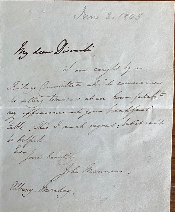 Collection of Correspondence to Benjamin Disraeli, 1st Earl of Beaconsfield, British statesman, Conservative politician and Prime Minister of the United Kingdom