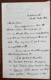 1856 Handwritten Signed Letter From Clergyman and Author Frederik Martin to an Unnamed Lord