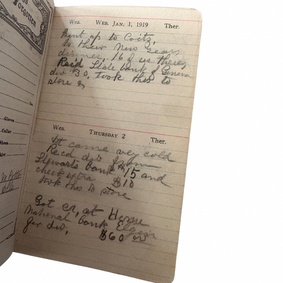 1919 Diary of the Business-Minded Matriarch of the La Fox, Illinois Potter Family Who Were Integral in the Region’s Growth in the Late 1800s