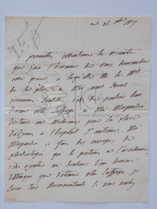 1819 French Noble’s Letter Pleading with a Vicomte to Hire a Friend at St. Anthony’s Hospital