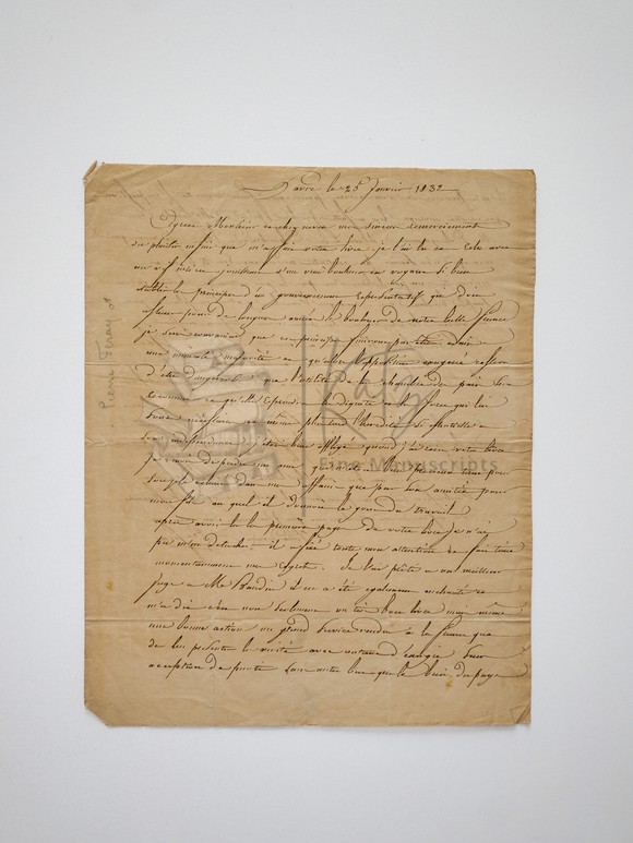 1832 Letter from French Shipowner Involved in the Slave Trade