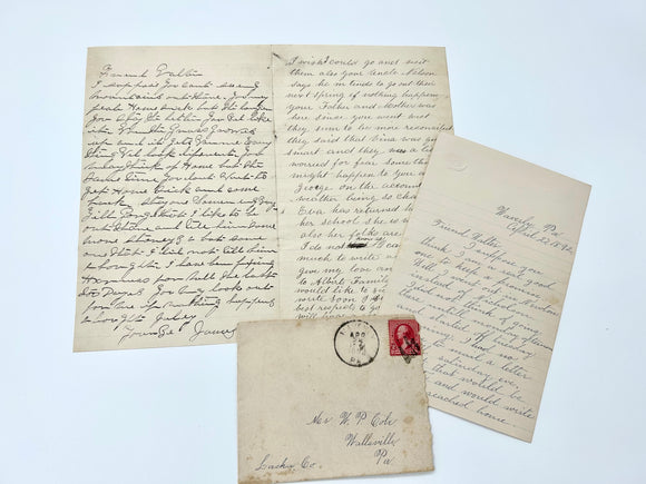 1884-1912 Archive of Family Letters Telling the Story of a Beloved Boy from Lackawanna Who Becomes a Husband, Father and Employee