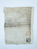 French Revolution Commerce Document with Defaced Fleur de Lis Seals
