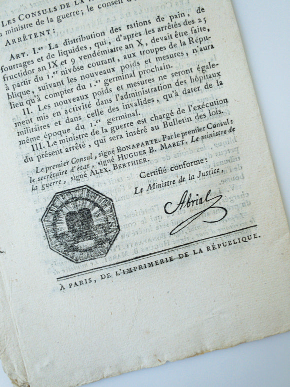 1801 Post-War French Republic Legal Bulletin