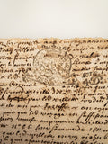 1696 Gorgeous, Detailed Manuscript Referencing the Seigneur de Valon