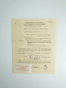 1941 War Damage Act Insurance Documents Related to The Blitz Bombings